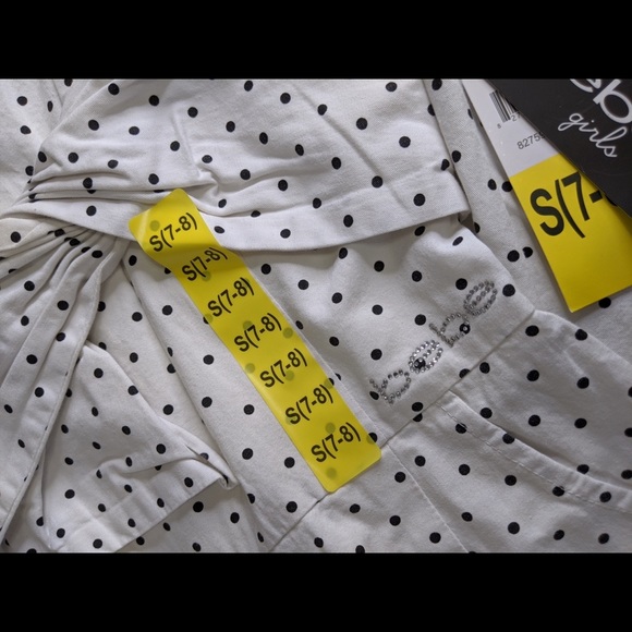 🎄 3/$35 👯♀️Host Pick⚡️Bebe Girls Polka Dot Jumpsuit (size small) - Picture 4 of 8